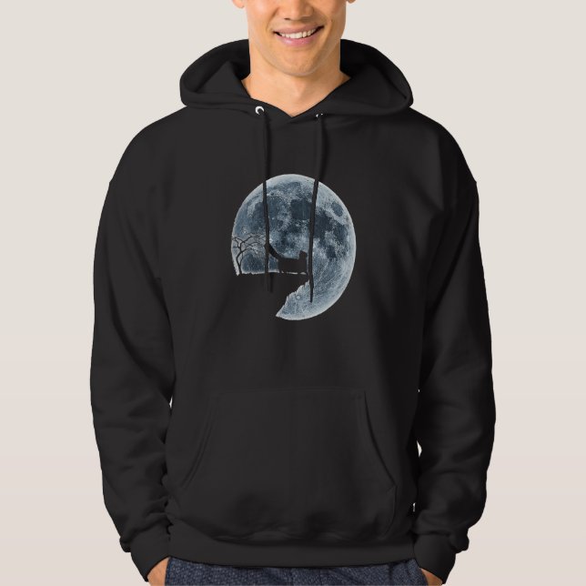 Moletom Munchkin Cat Halloween Costume Moon Silhouette (Frente)