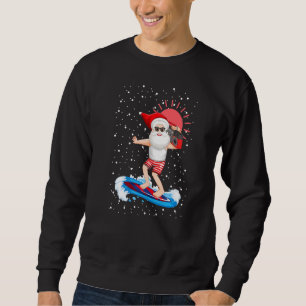 Moletom Música Meninos Crianças Natal Papai Noel Surfando