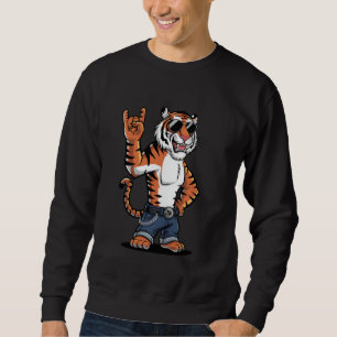 Moletom Música Retro de Rock do Tigre Homens Crianças Mulh
