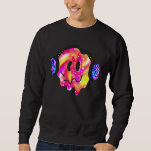 Moletom Música Sorrindo Rosto Figurino Feliz Fone de Ouvid