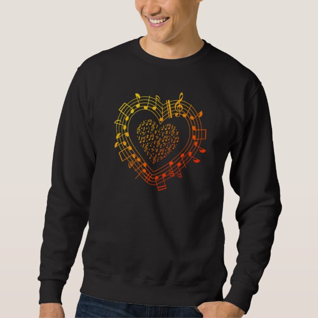 Moletom Musical Notes Heart Musical School Clef Orc (Frente)