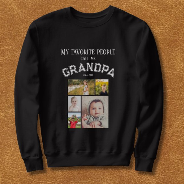 Moletom My Favorite People Call Me Grandpa Photo Grid (Criador carregado)