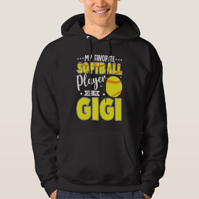 Moletom My Favorite Softball Player Calls Me Gigi Matching (Frente)