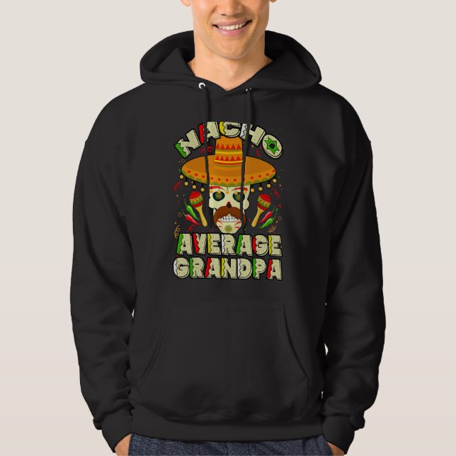 Moletom Nacho Média Avô Mexicano Caveira Cinco De Mayo (Frente)