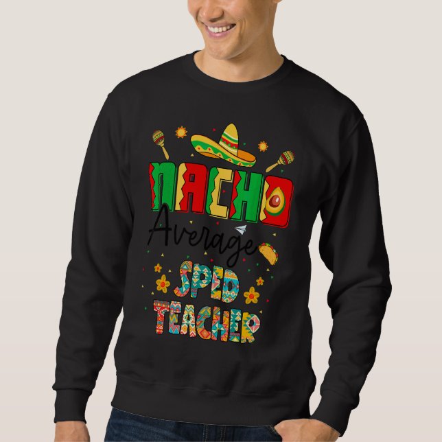 Moletom Nachos Média Média de Professora Cinco De Mayo Pro (Frente)