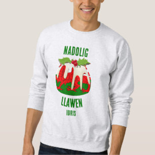 Moletom Nadolig Llawen WALES Welsh Felry Christmas Pudim