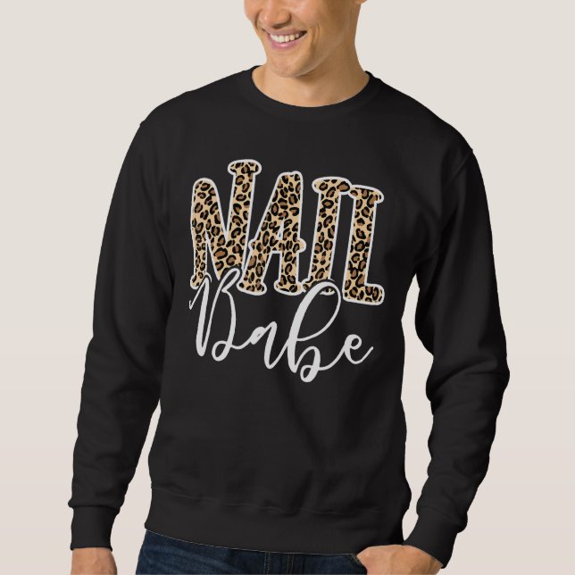 Moletom Nail Babe Leopard Nail Technician Nail Artista (Frente)