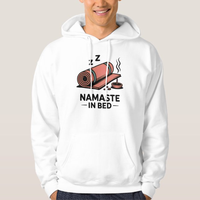 Moletom Namaste na Cama – Design Divertido de Tapete de Yo (Frente)
