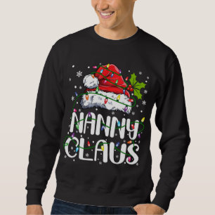 Moletom Nanny Claus Christmas Lights Pajama Family Matchin