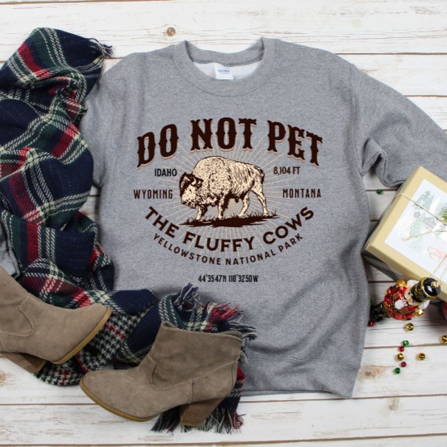 Moletom Não Coloque as Vacas Fluffy - Yellowstone Bison En (Criador carregado)