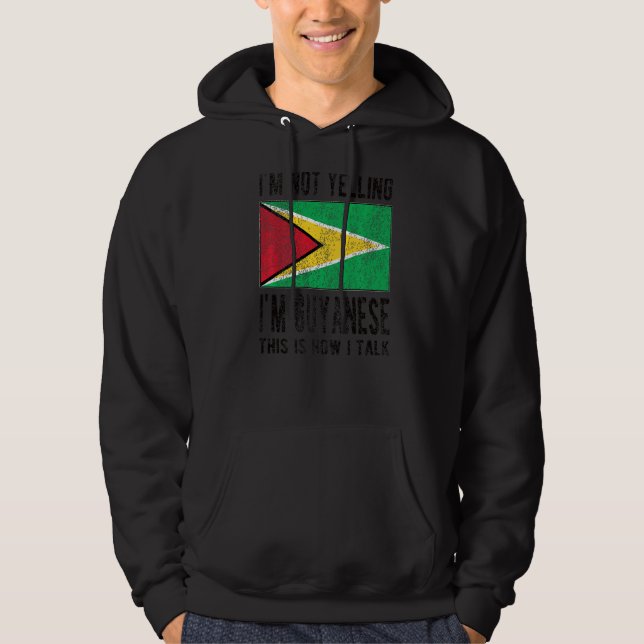 Moletom Não estou gritando, sou guianense Guyana Flag Root (Frente)