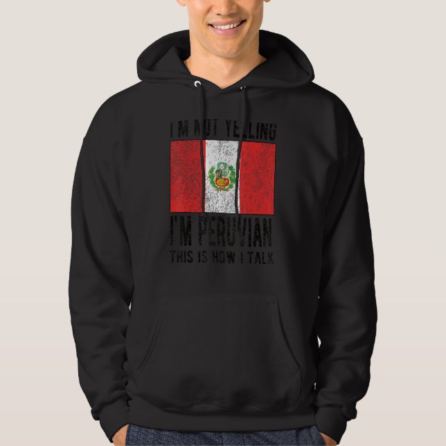 Moletom Não gritando, sou peruano que sinaliza as raízes p (Frente)