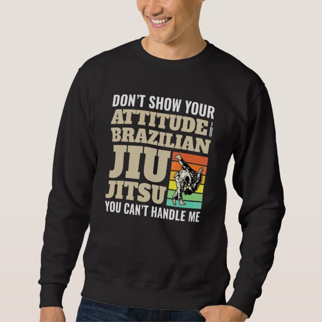 Moletom Não Mostre Atitude Jiu Jitsu Brasileiro Chutando F (Frente)