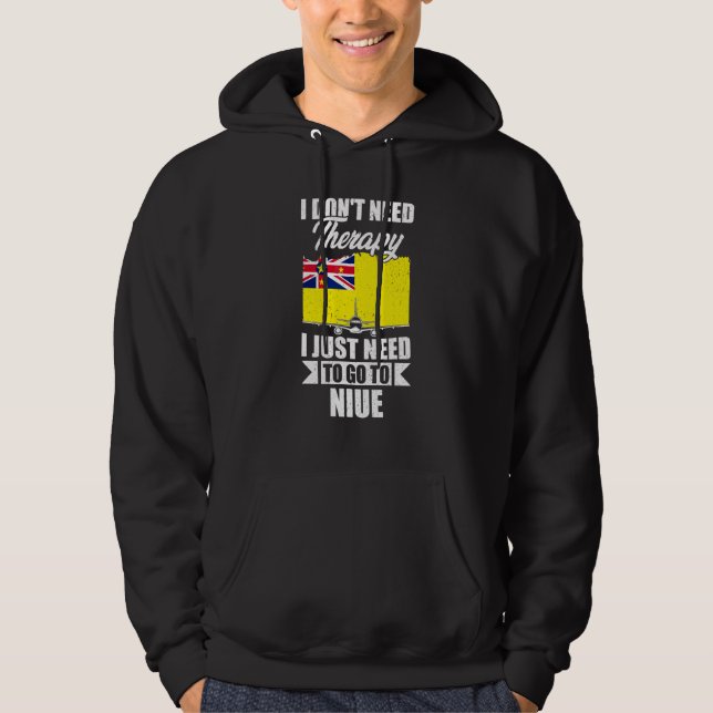 Moletom Não Preciso de Terapia, Só Preciso Ir Para Niue (Frente)