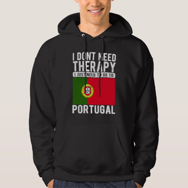 Moletom Não preciso de terapia, só preciso ir para Portuga (Frente)