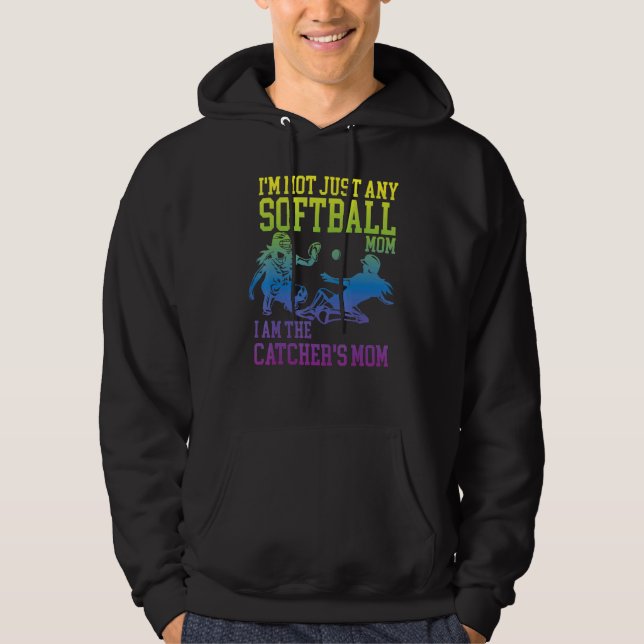 Moletom Não sou qualquer mãe de softball. Sou o Mo do Catc (Frente)