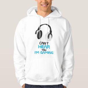 Moletom Não te ouço, estou a jogar Fones de ouvido brancos