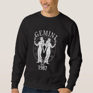 Moletom Nascer dos gêmeos Zodiac Gemini em 1987