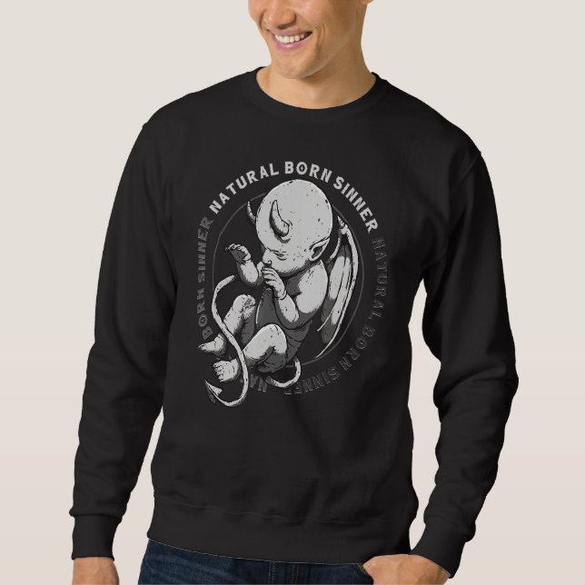 Moletom Nascer Natural Sner Devil Baby Grunge Gótico Emo P (Frente)