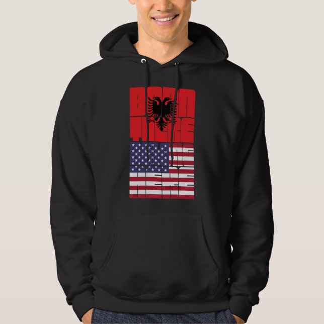 Moletom Nascido Albânia Pertence Americano (Frente)