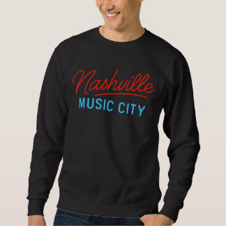 Moletom Nashville Music City Neon Sign Design - Brilho Ret