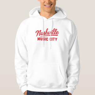 Moletom Nashville Music City Retro Red Glow Design -