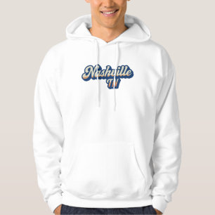 Moletom Nashville TN Retro Sunset Script Design - Vintage