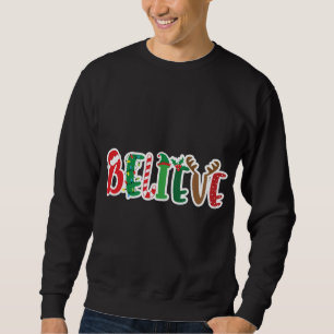 Moletom Natal Acredita Luzes Santa Hat Candy Candy Elf