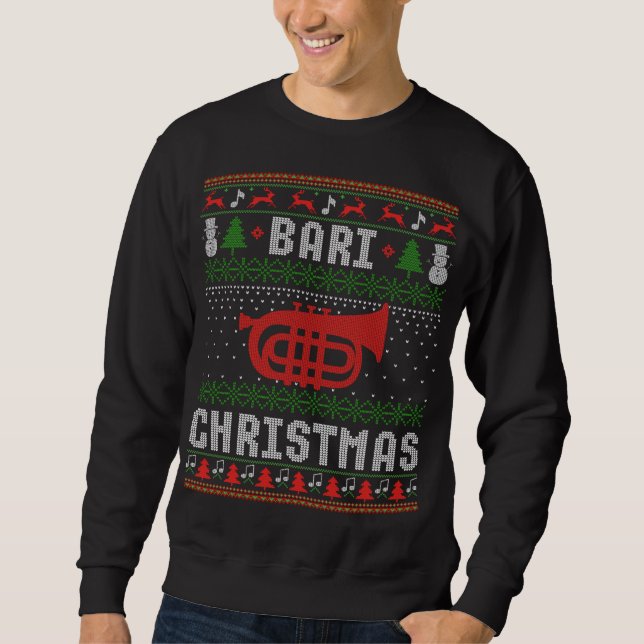 Moletom Natal Bari Ugly Sweater Baritone Lover Xmas Gi (Frente)