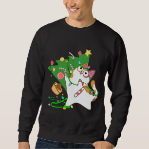 Moletom Natal Cat Calico derrubou gatinho de árvore do xma