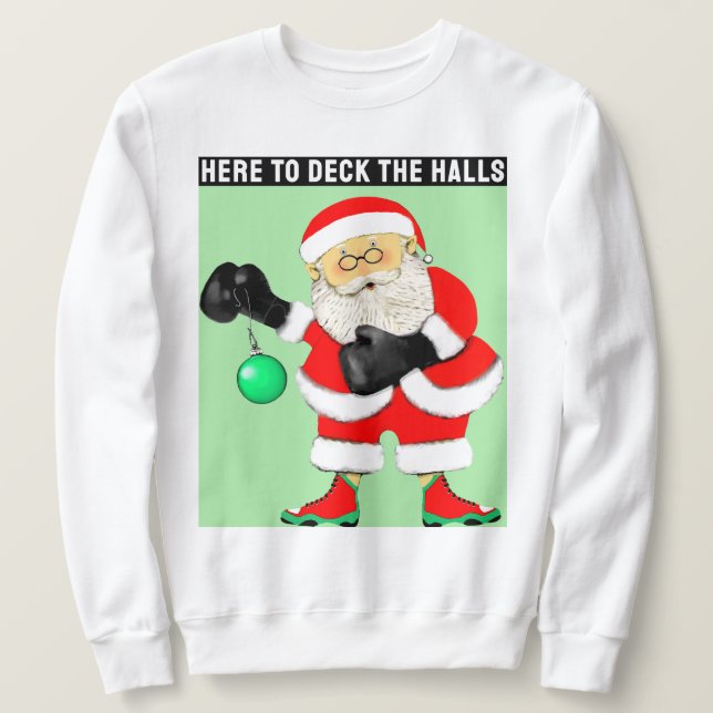 Moletom Natal de Boxe Divertido (Frente do Design)