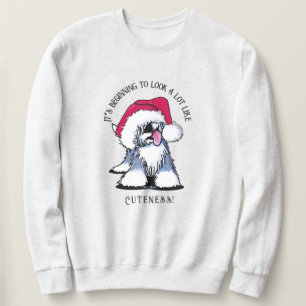 Moletom Natal de Sheepdog Inglês Antigo do KiniArt