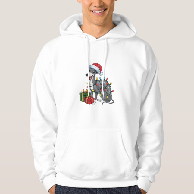 Moletom Natal do Cachorro de Greyhound Santa Hat (Frente)