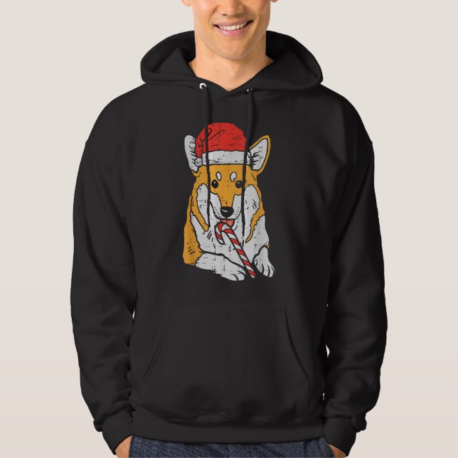 Moletom Natal do Cachorro Santa Hat Corgi (Frente)