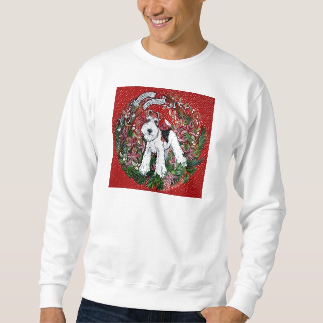 Moletom Natal do Fox Terrier do fio (Frente)