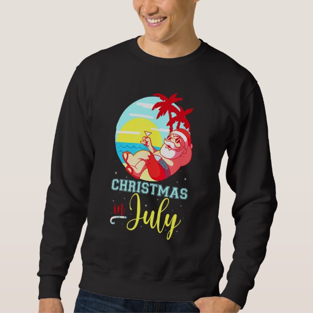 Moletom Natal Em Julho Santa Claus Beach Melancia (Frente)