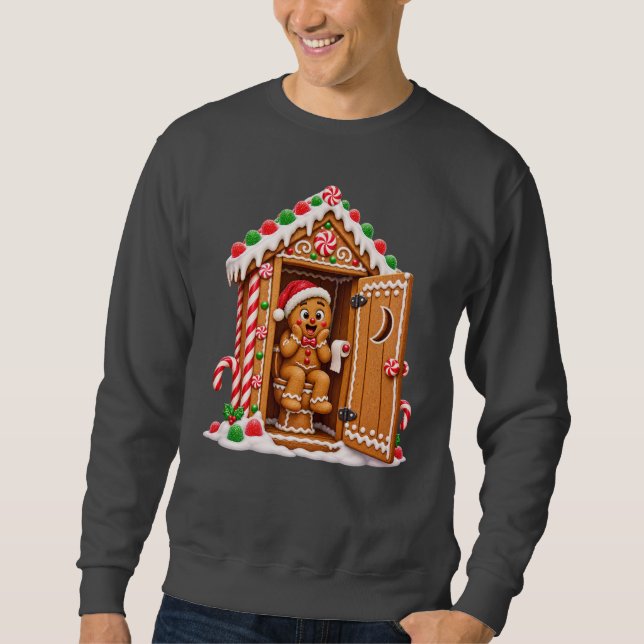 Moletom Natal engraçado de casa de gengibre (Frente)