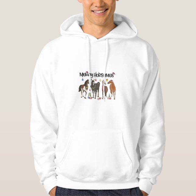 Moletom Natal Flor de Cavalo Alegre Cavalos Equino (Frente)