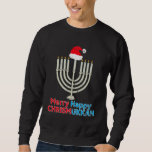 Moletom Natal Hanukkah Papais noeis Judeus Menorah Natal<br><div class="desc">Uma ideia engraçada de presente para celebrar o Natal. O melhor presente de Natal para amigos e familiares. Celebre o banquete com seus entes queridos e faça todos rir.Natal Hanukkah Papais noeis Judeus Menorah Natal</div>