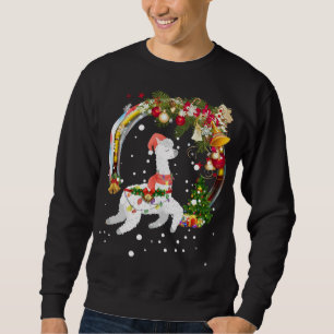 Moletom Natal Llama Santa Hat Ugly Xmas Tree Alpaca