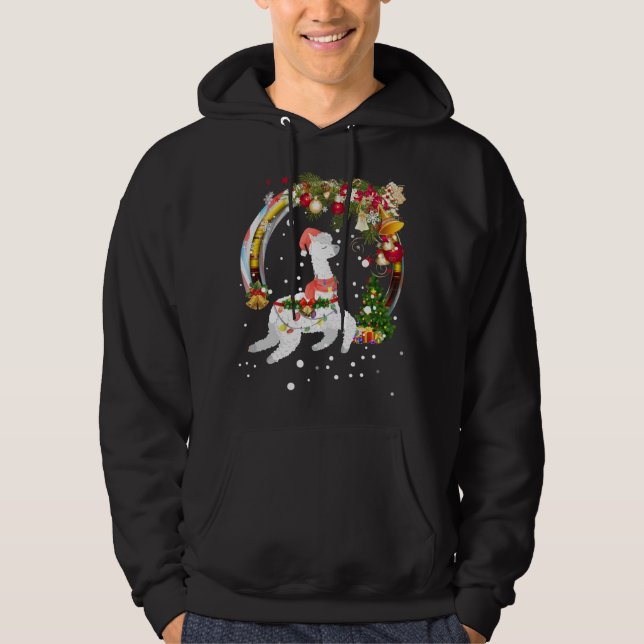 Moletom Natal Llama Santa Hat Ugly Xmas Tree Alpaca (Frente)