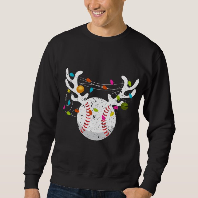Moletom Natal Luz Baseball Ball Engraçado Xmas (Frente)