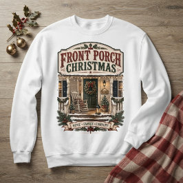 Moletom Natal na Varanda da Frente Estilo Fazenda Vintage
