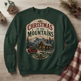 Moletom Natal nas Montanhas Caminhão Vermelho Vintage