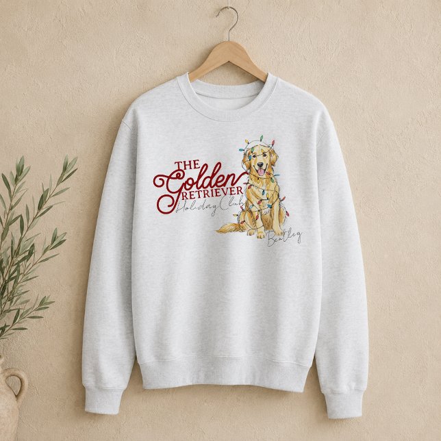 Moletom Natal no feriado do Golden Retriever (Golden Retriever Christmas Holiday Sweatshirt)