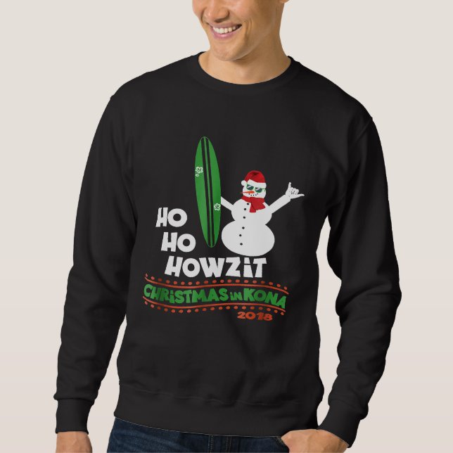 Moletom Natal no Havaí Tshirt Howzit Surf Dude Snowma (Frente)