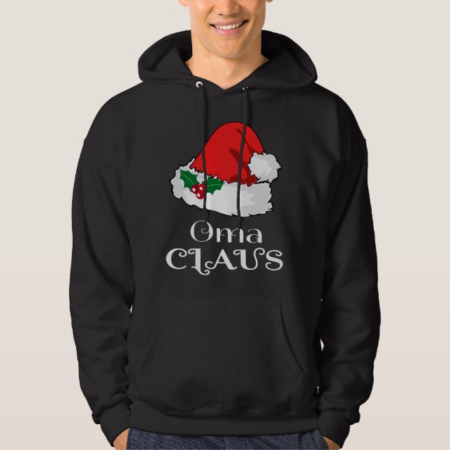 Moletom Natal Oma Claus Correspondendo Pajama Santa Hat X- (Frente)