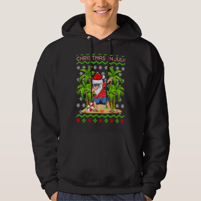 Moletom Natal Papais noeis de Dabbing de árvores de palmei (Frente)