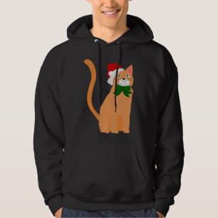 Moletom natal santa claus hat orange cat