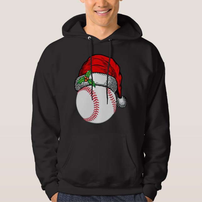 Moletom Natal Santa Hat Baseball Esporte Engraçado Present (Frente)